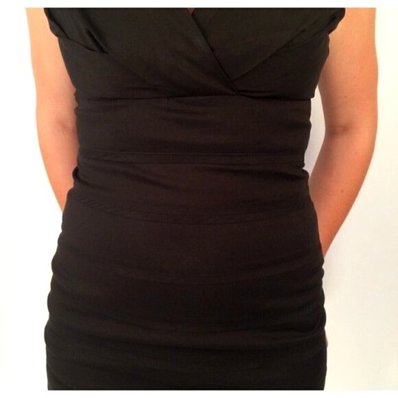 Robert Rodriguz Sz 8 V-Neck Surplice Sheath m Stretch Pencil Dress - Picture 3 of 14